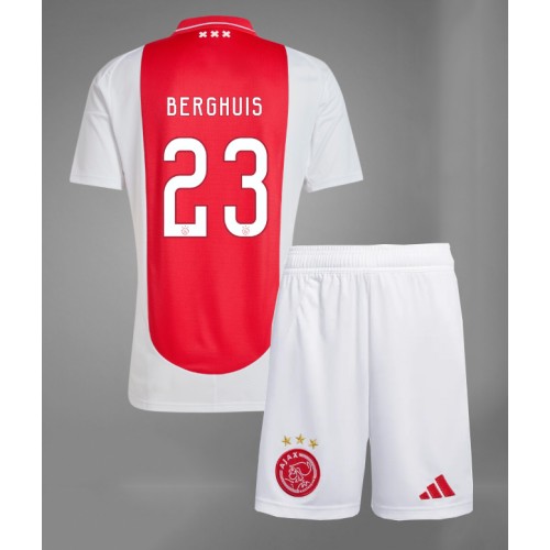 Fotballdrakt Barn Ajax Steven Berghuis #23 Hjemmedraktsett 2024-25 Kortermet (+ Korte bukser)